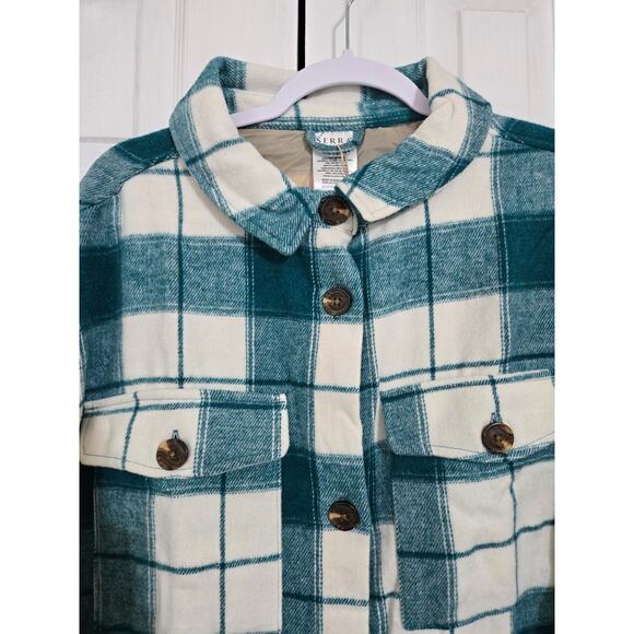 Serra large women's green and white shacket new with tags - Picture 2 of 10